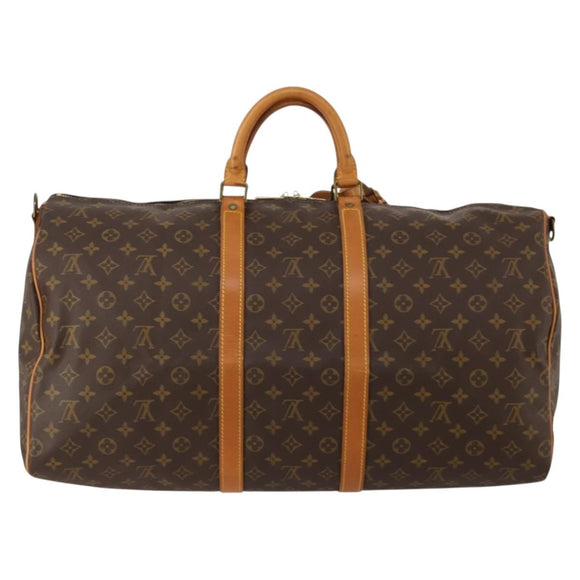 LOUIS VUITTON Monogram Keepall Bandouliere 55 Boston Bag M41414 LV Auth 193973