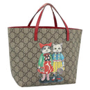 GUCCI GG Supreme Children's Hand Bag PVC Beige Silver 410812 Auth 193974-1