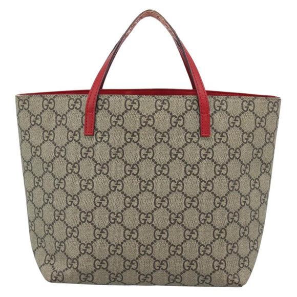 GUCCI GG Supreme Children's Hand Bag PVC Beige Silver 410812 Auth 193974