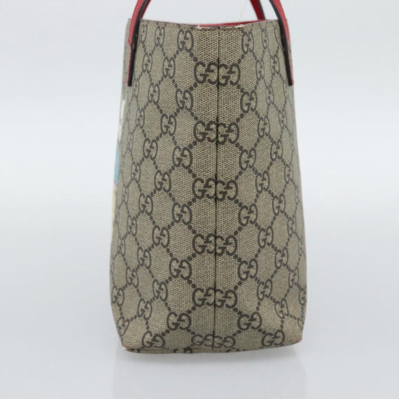 GUCCI GG Supreme Children's Hand Bag PVC Beige Silver 410812 Auth 193974