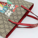 GUCCI GG Supreme Children's Hand Bag PVC Beige Silver 410812 Auth 193974-6