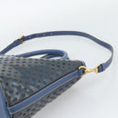 PRADA Hand Bag Vinyl 2way Blue Gold Auth 193975-10