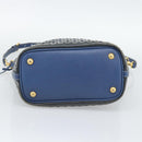 PRADA Hand Bag Vinyl 2way Blue Gold Auth 193975-11