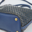 PRADA Hand Bag Vinyl 2way Blue Gold Auth 193975-12