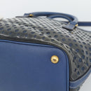 PRADA Hand Bag Vinyl 2way Blue Gold Auth 193975-14