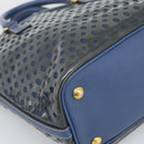 PRADA Hand Bag Vinyl 2way Blue Gold Auth 193975-15