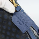 PRADA Hand Bag Vinyl 2way Blue Gold Auth 193975-16