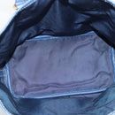 PRADA Hand Bag Vinyl 2way Blue Gold Auth 193975-17
