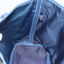 PRADA Hand Bag Vinyl 2way Blue Gold Auth 193975-19