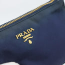 PRADA Hand Bag Vinyl 2way Blue Gold Auth 193975-23