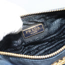 PRADA Hand Bag Vinyl 2way Blue Gold Auth 193975-24