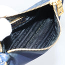 PRADA Hand Bag Vinyl 2way Blue Gold Auth 193975-25