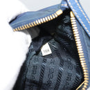 PRADA Hand Bag Vinyl 2way Blue Gold Auth 193975-26