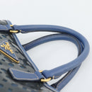 PRADA Hand Bag Vinyl 2way Blue Gold Auth 193975-8