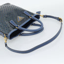 PRADA Hand Bag Vinyl 2way Blue Gold Auth 193975-9