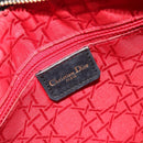 Christian Dior Canage Hand Bag Lamb Skin Black Gold Auth 193978A-16