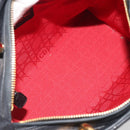 Christian Dior Canage Hand Bag Lamb Skin Black Gold Auth 193978A-17