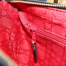 Christian Dior Canage Hand Bag Lamb Skin Black Gold Auth 193978A-20