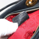 Christian Dior Canage Hand Bag Lamb Skin Black Gold Auth 193978A-22