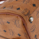 MCM Vicetos Logogram Hand Bag PVC Leather 2way Brown Gold Auth 193981-14