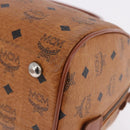 MCM Vicetos Logogram Hand Bag PVC Leather 2way Brown Gold Auth 193981-15