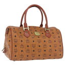 MCM Vicetos Logogram Hand Bag PVC Leather 2way Brown Gold Auth 193981-1