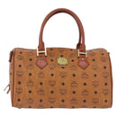 MCM Vicetos Logogram Hand Bag PVC Leather 2way Brown Gold Auth 193981-13