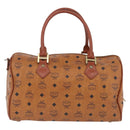 MCM Vicetos Logogram Hand Bag PVC Leather 2way Brown Gold Auth 193981-2