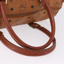 MCM Vicetos Logogram Hand Bag PVC Leather 2way Brown Gold Auth 193981-7