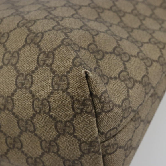 GUCCI GG Supreme Web Sherry Line Tote Bag PVC Beige Gold 211134 Auth 193984