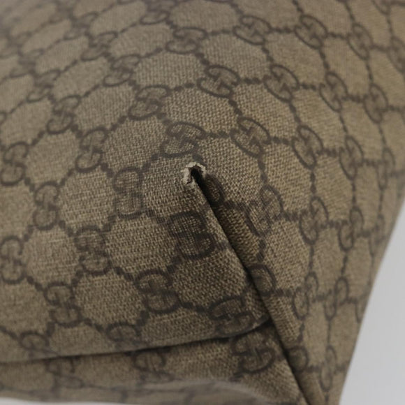 GUCCI GG Supreme Web Sherry Line Tote Bag PVC Beige Gold 211134 Auth 193984