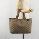 GUCCI GG Supreme Web Sherry Line Tote Bag PVC Beige Gold 211134 Auth 193984-22