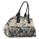 Miu Miu Tote Bag Canvas Beige Gold Auth 193986-1