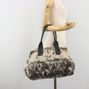 Miu Miu Tote Bag Canvas Beige Gold Auth 193986-25