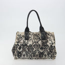 Miu Miu Tote Bag Canvas Beige Gold Auth 193986-3