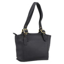 Coach Shoulder Bag Leather Black Gold Auth 193995-1