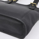 Coach Shoulder Bag Leather Black Gold Auth 193995-8