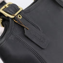 Coach Shoulder Bag Leather Black Gold Auth 193995-18