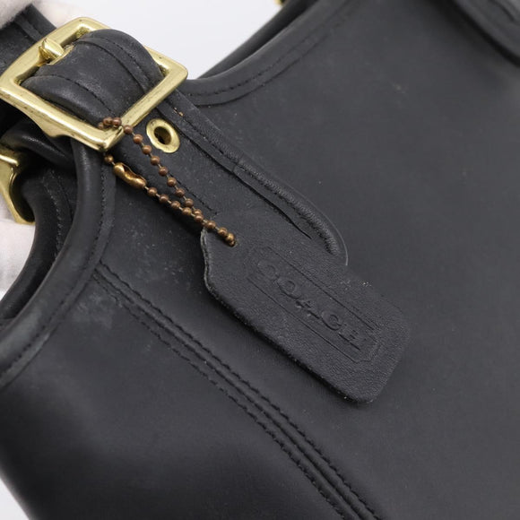 Coach Shoulder Bag Leather Black Gold Auth 193995