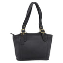 Coach Shoulder Bag Leather Black Gold Auth 193995-13