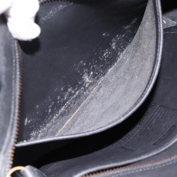 Coach Shoulder Bag Leather Black Gold Auth 193995