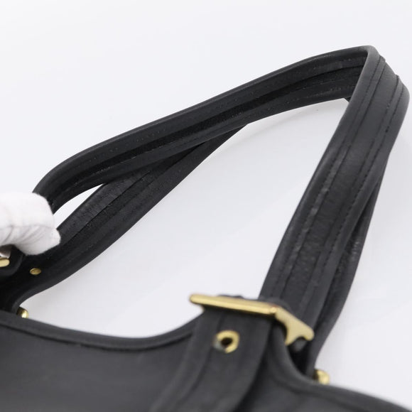 Coach Shoulder Bag Leather Black Gold Auth 193995