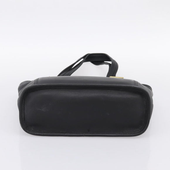 Coach Shoulder Bag Leather Black Gold Auth 193995