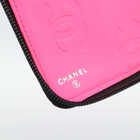CHANEL Matelasse Cambon Line Long Wallet Leather Black Silver CC Auth 193997