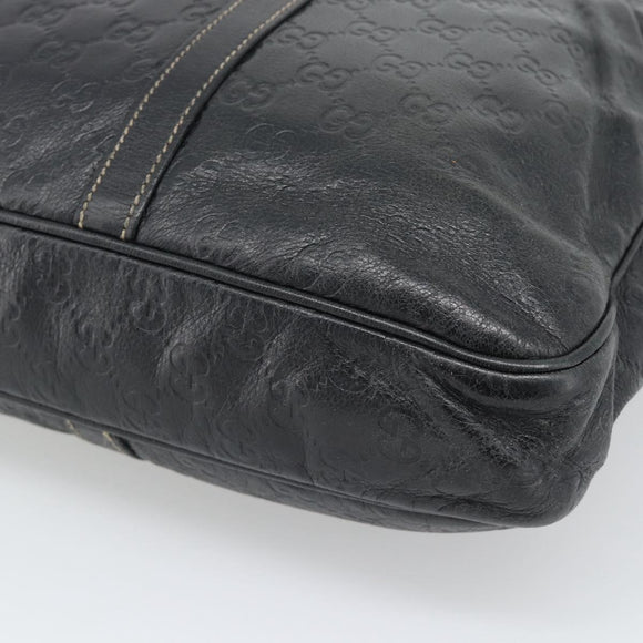 GUCCI GG Canvas Guccissima Bag Leather 2way Black Gold 201480 Auth 193998