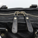 GUCCI GG Canvas Guccissima Bag Leather 2way Black Gold 201480 Auth 193998-18