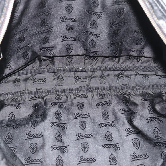 GUCCI GG Canvas Guccissima Bag Leather 2way Black Gold 201480 Auth 193998