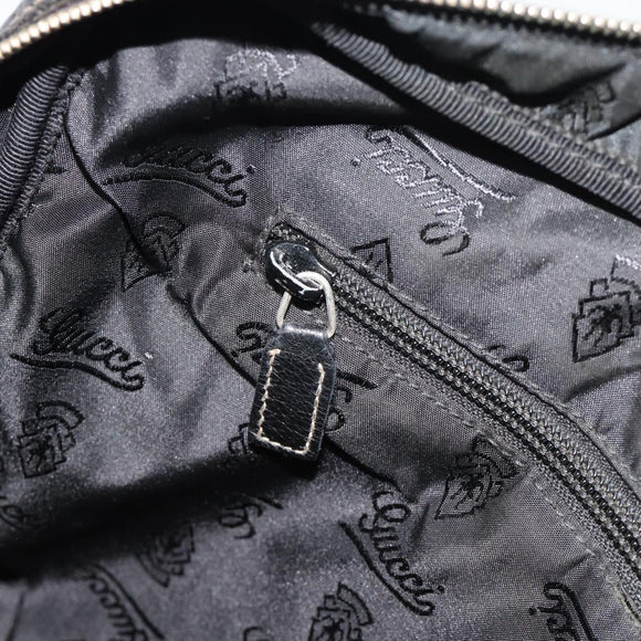 GUCCI GG Canvas Guccissima Bag Leather 2way Black Gold 201480 Auth 193998