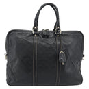 GUCCI GG Canvas Guccissima Bag Leather 2way Black Gold 201480 Auth 193998-13