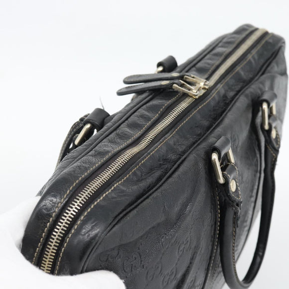 GUCCI GG Canvas Guccissima Bag Leather 2way Black Gold 201480 Auth 193998